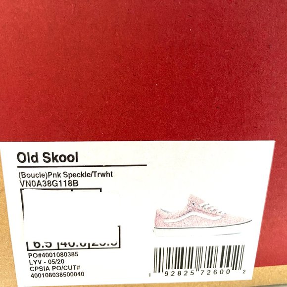 🌹 Sale 🌹 VANS Old Skool Boucle Pink Women’s Size 8 9 Sneakers VN0A38G118B - Picture 4 of 16